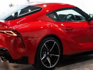 Red Toyota Supra with premium ceramic coating applied at Diamond Detailing Perth