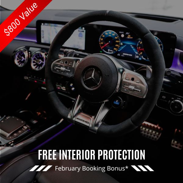 February Booking Bonus details showing interior paint protection